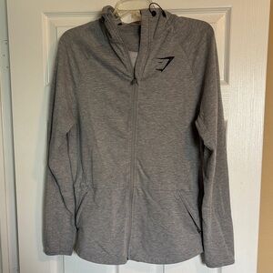 Gymshark men’s gray full zip hoodie sweatshirt size medium